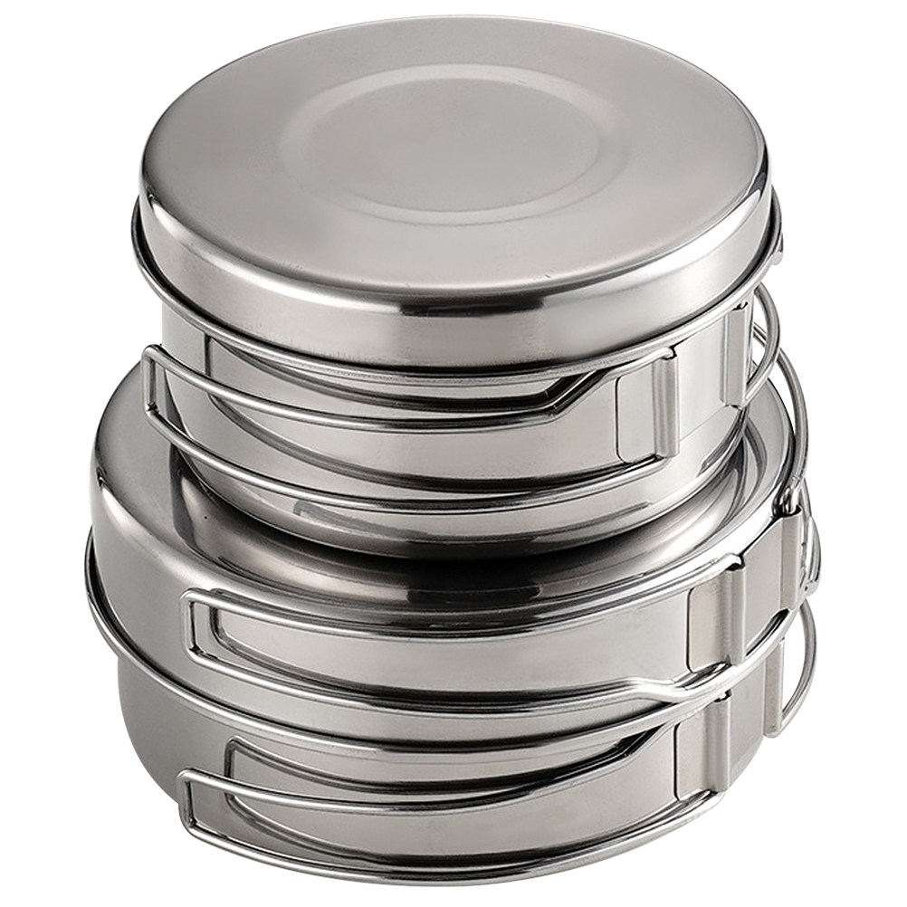 Camping Cooking Kits - 1Set Stainless Steel Camping Cookware Set