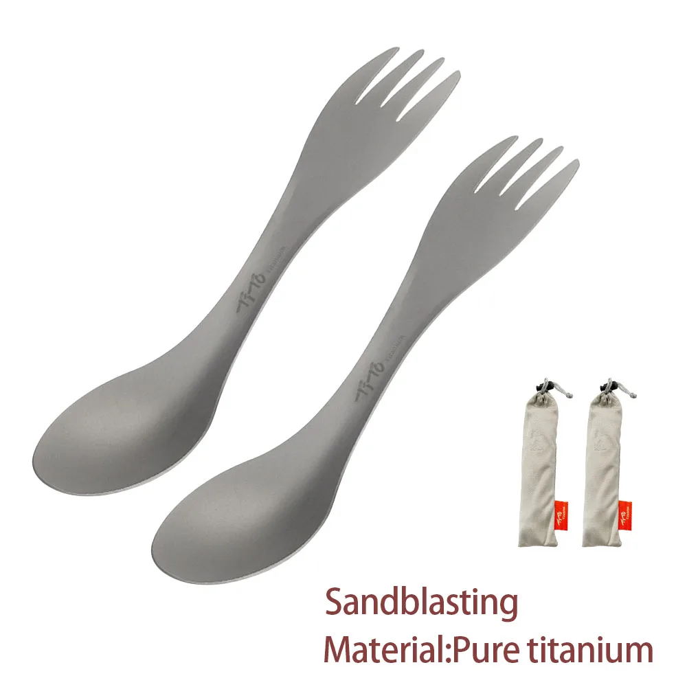 Camping Cooking Books - Titanium Spork 2-in-1 Spoon Ultralight Cookware