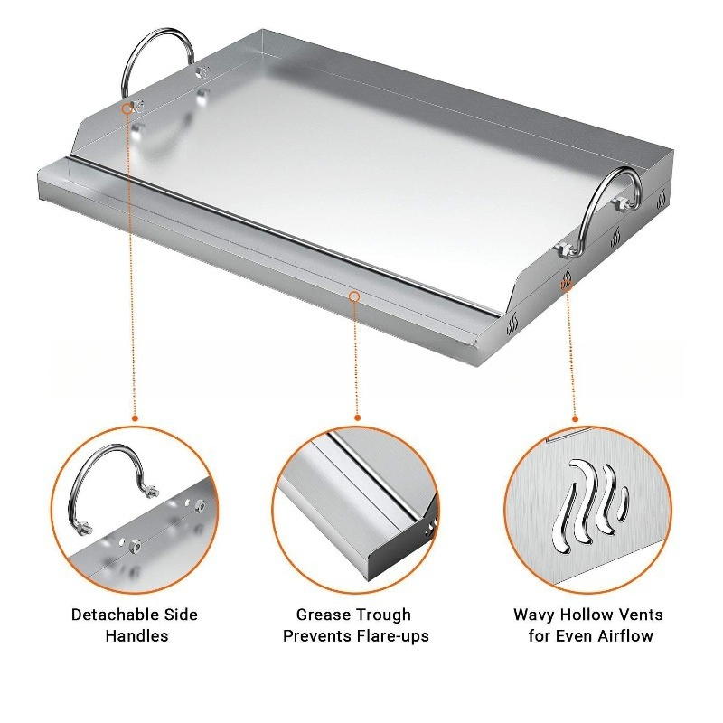 Camping Cooking Flat Top - Stainless Steel Griddle BBQ Tool for