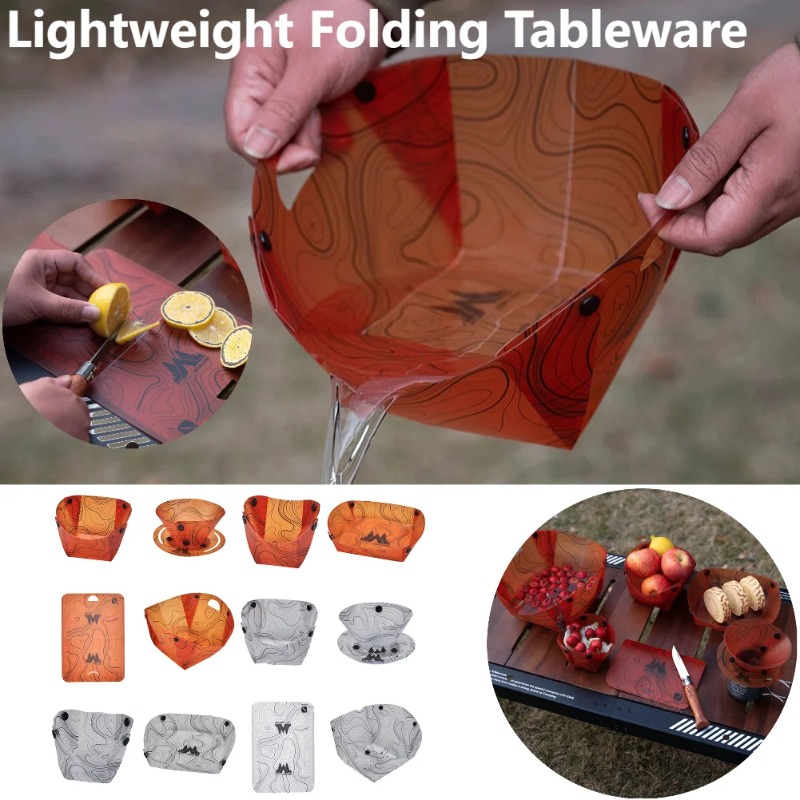 Camping Cooking Kits - Foldable Camping Tableware Portable Bowl Dinner