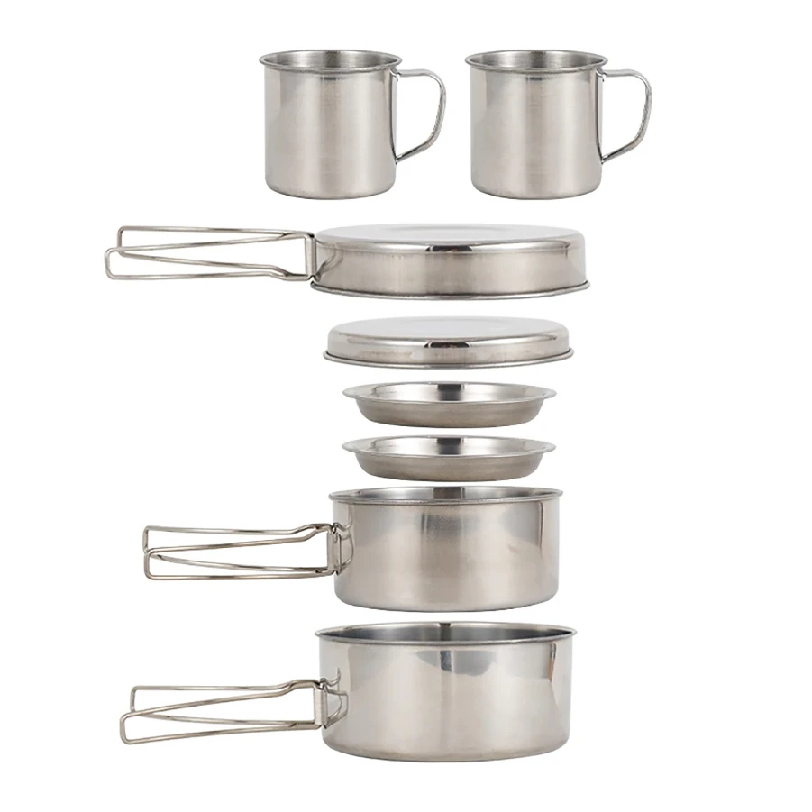 8pcs/Set Camping Cookware Mess - Camping Cooking Kits ulasan dan harga