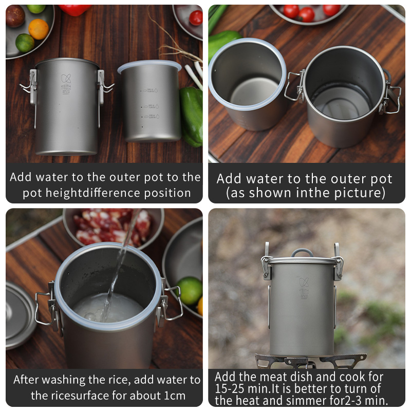 KEITH Pure Titanium Rice Cooke - Camping Cooking Gear ulasan dan harga