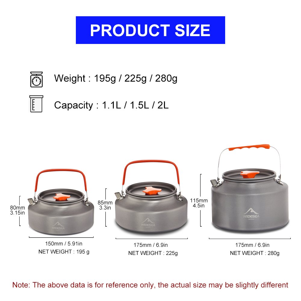 Widesea 1.1L 2L1.5L Camping Wa - Camping Cooking Kits ulasan dan harga