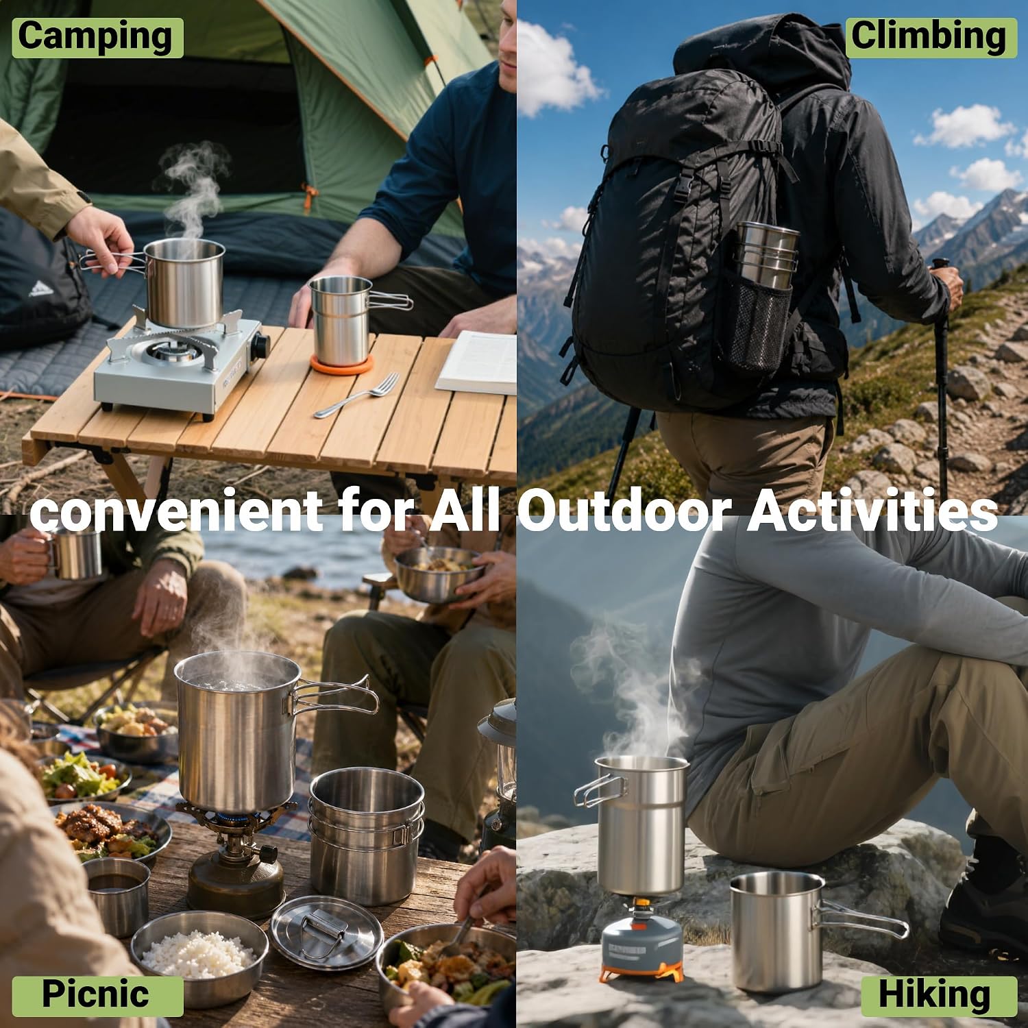 Foldable Camping Cups Mugs Cam - Camping Cooking Meat ulasan dan harga