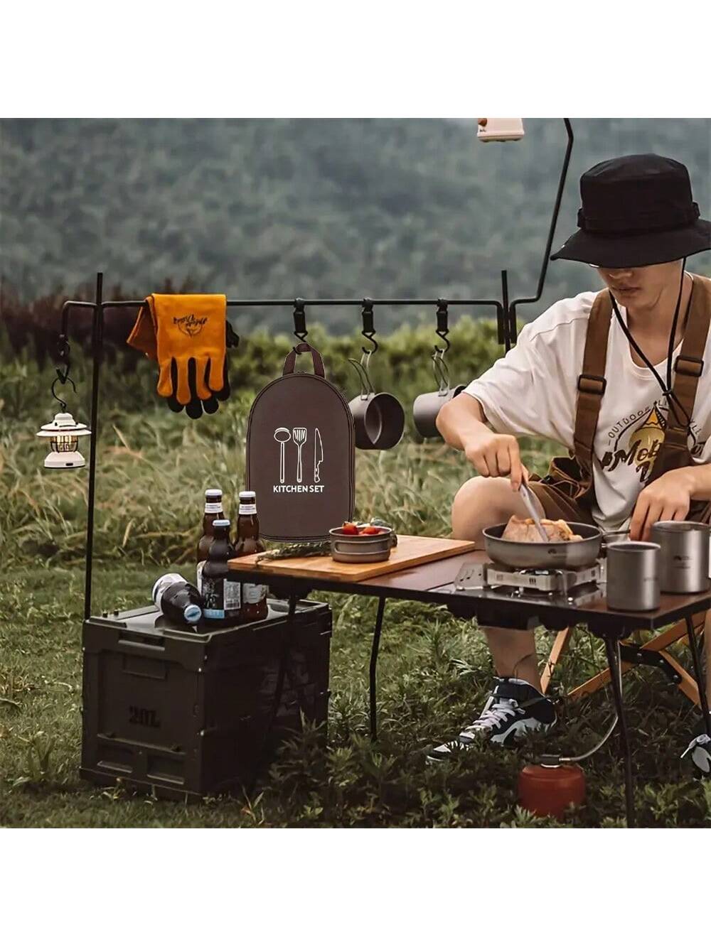 Outdoor Camping Cookware Stora - Camping Cooking Container ulasan dan harga