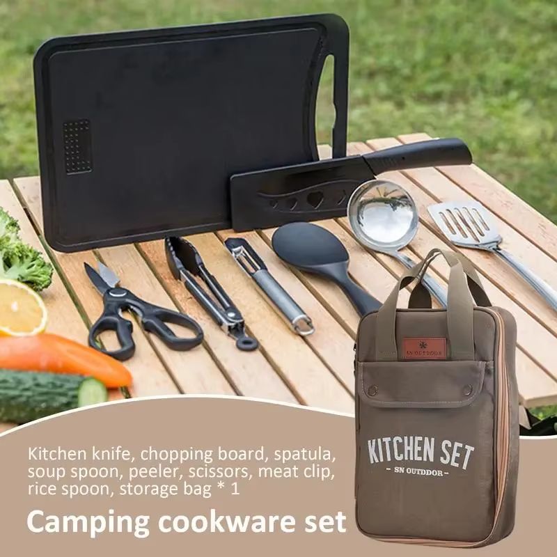 8pcs Camping Kitchen Cookware  - Camping Cooking Books ulasan dan harga