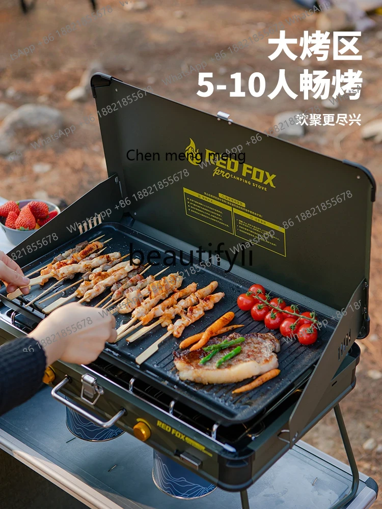 Z189 Double Head Gas Grill Coo - Camping Double Cooking Stove ulasan dan harga