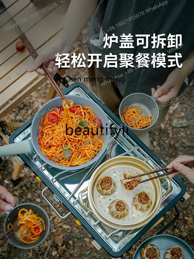 Z189 Double Head Gas Grill Coo - Camping Double Cooking Stove ulasan dan harga