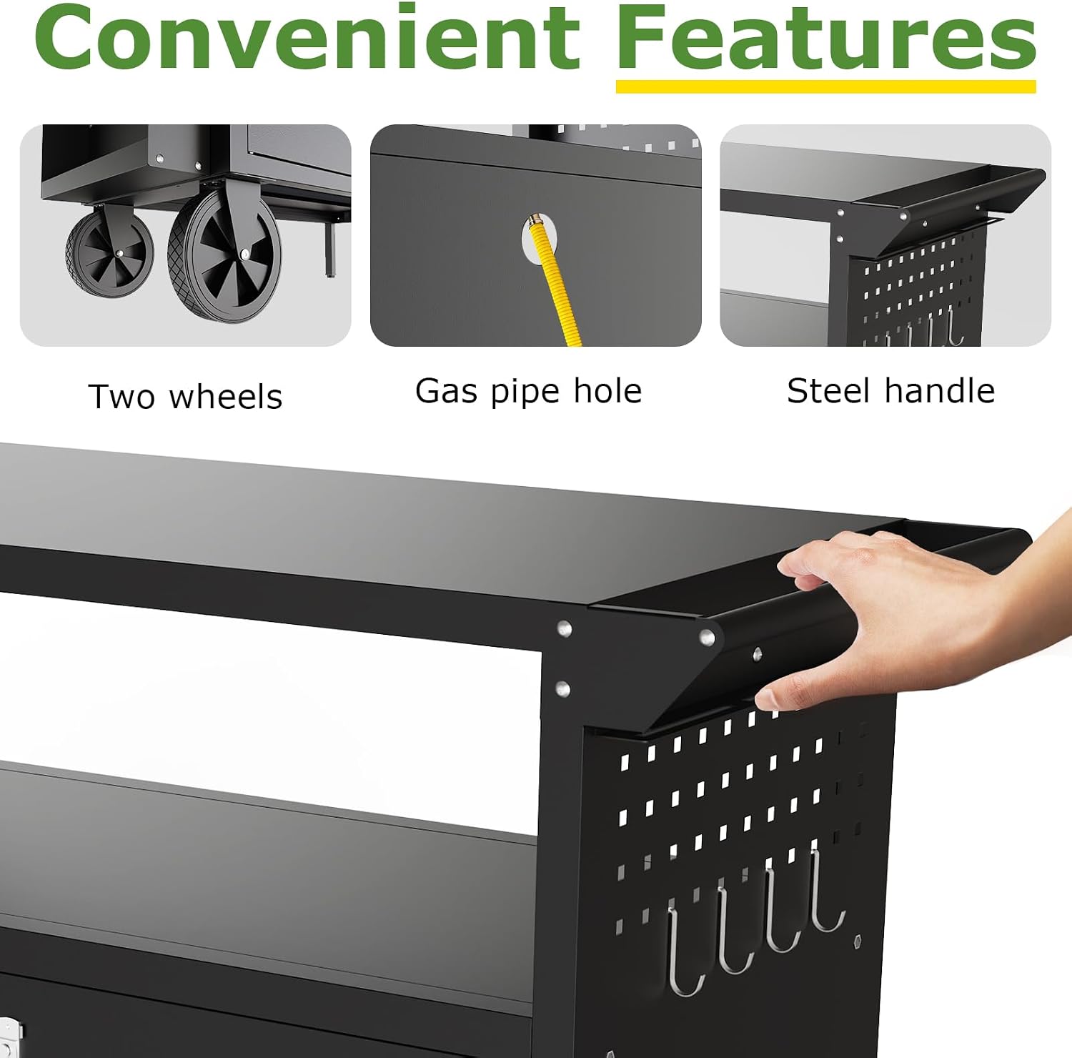 Outdoor Grill Cart Table With  - Camping Cooking Meat ulasan dan harga