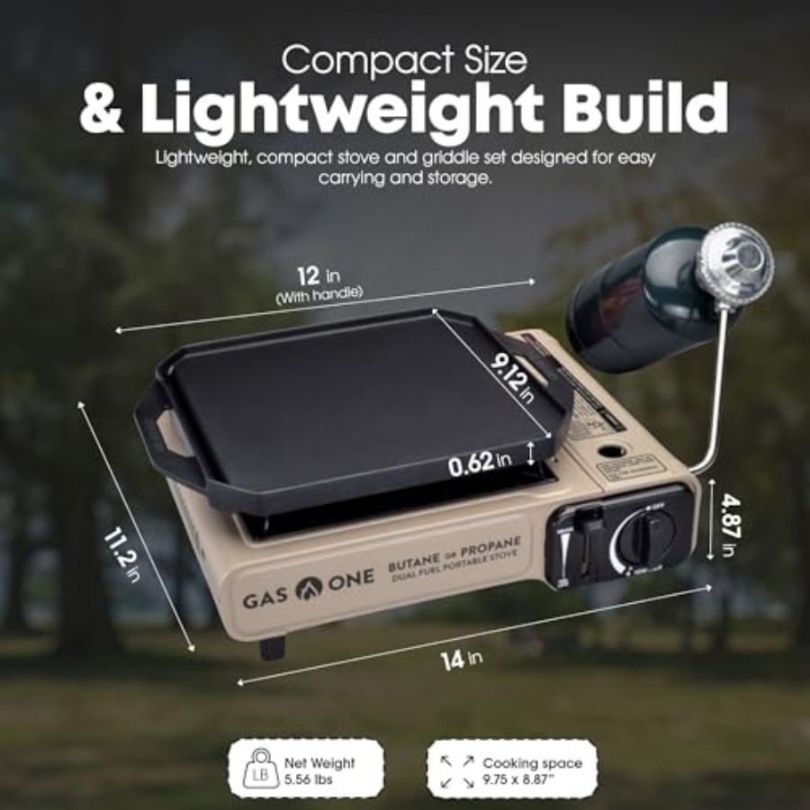 GasOne GS-3400P-KIT Propane or - Camping Cooking Flat Top ulasan dan harga