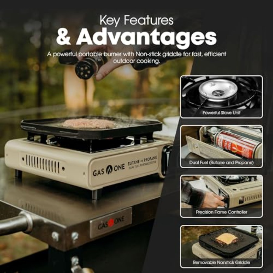 GasOne GS-3400P-KIT Propane or - Camping Cooking Flat Top ulasan dan harga