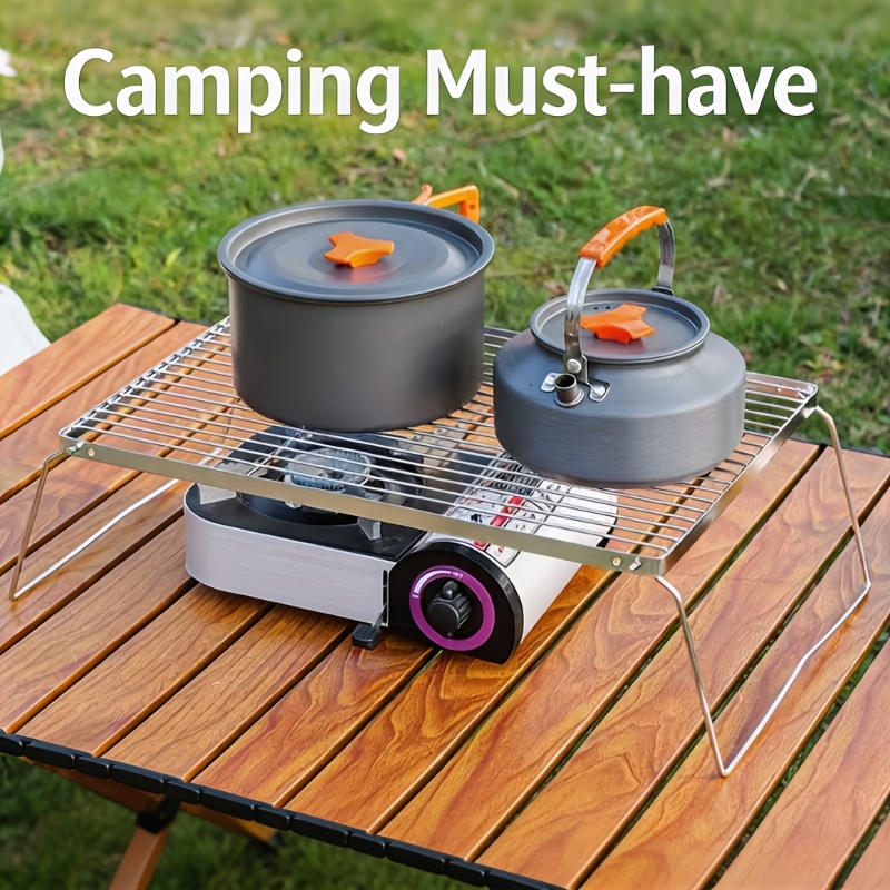 Portable Foldable Stainless Ca - Camping Cooking Meat ulasan dan harga