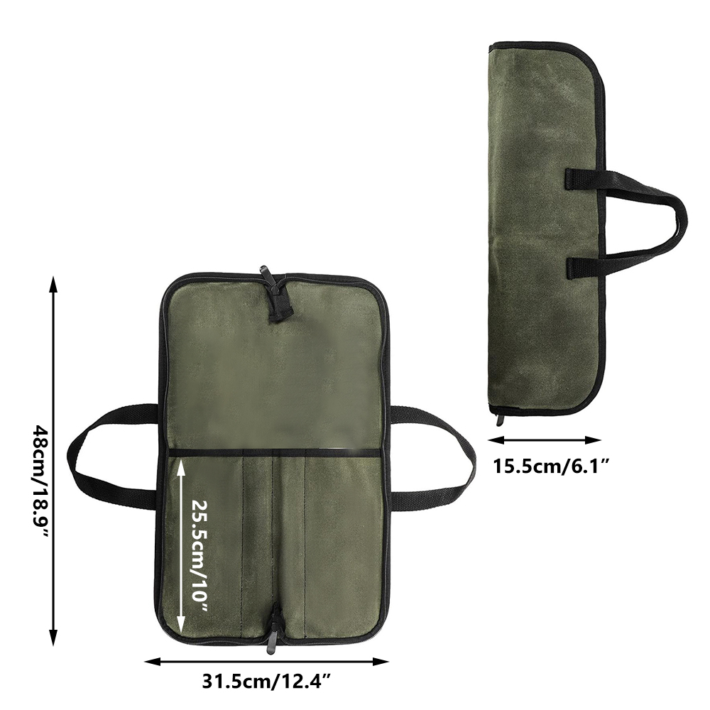 Waxed Canvas Knife Roll Bag Mu - Camping Cooking Roll ulasan dan harga
