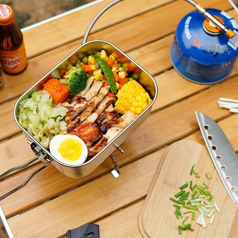 304 Stainless Steel Lunch Box  - Camping Cooking Container ulasan dan harga