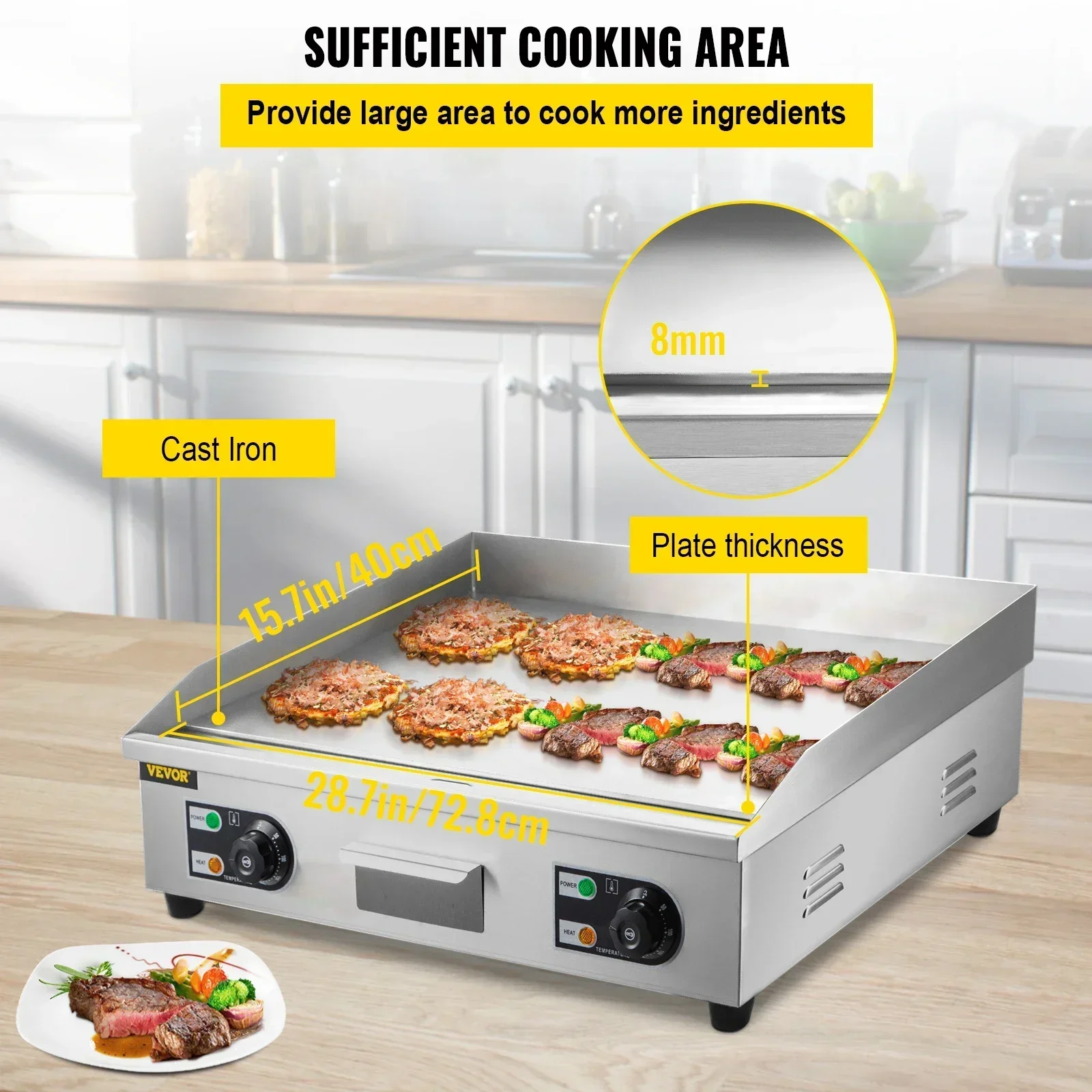 Electric Countertop Griddle wi - Camping Cooking Flat Top ulasan dan harga