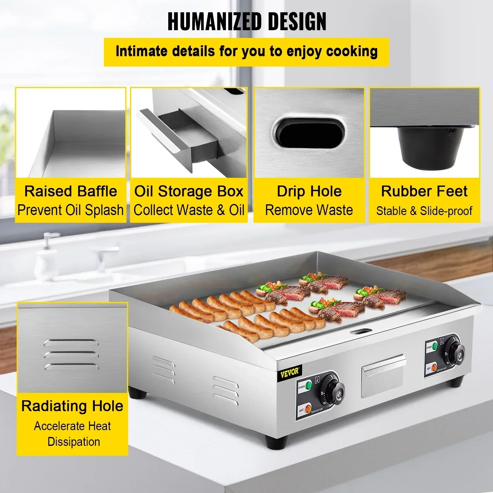 Electric Countertop Griddle wi - Camping Cooking Flat Top ulasan dan harga
