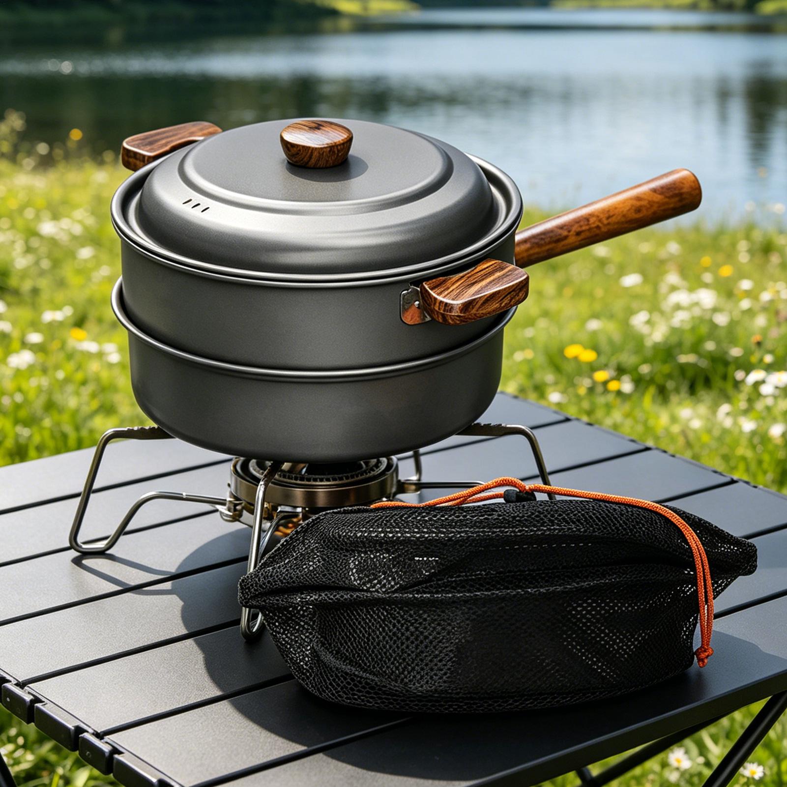 Camping Pot Portable Large Lig - Camping Double Cooking Stove ulasan dan harga