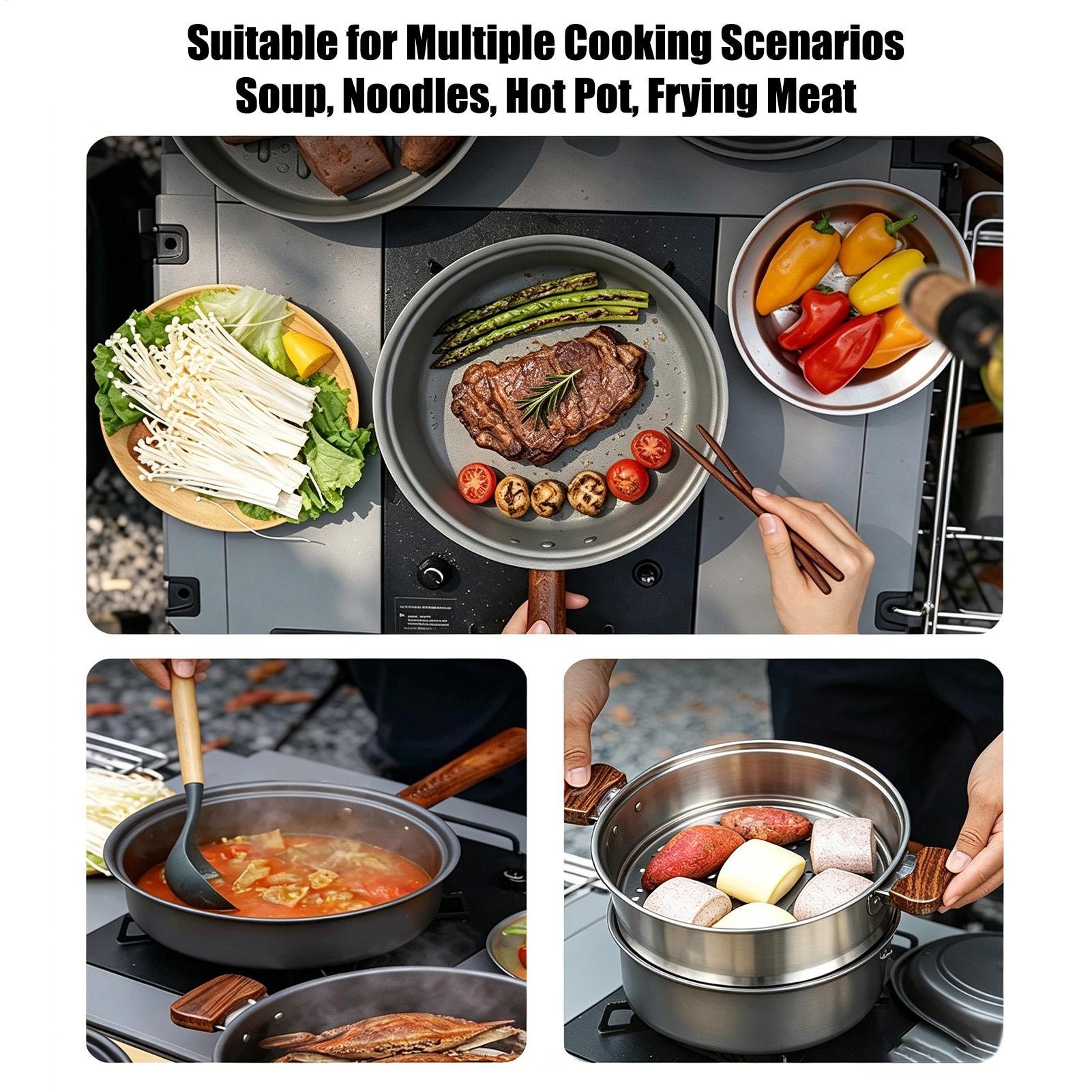 Camping Pot Portable Large Lig - Camping Double Cooking Stove ulasan dan harga
