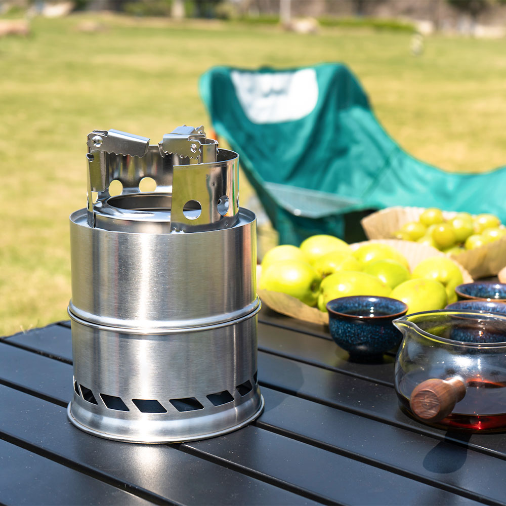 Outdoor Camping Portable Wood  - Camping Double Cooking Stove ulasan dan harga