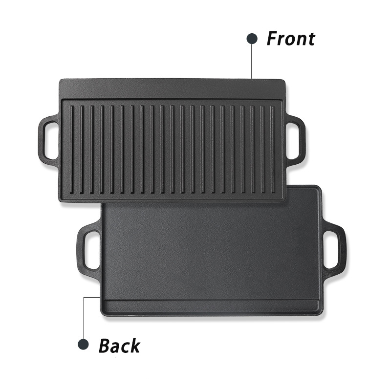 Double Sided Cast Iron Grill P - Camping Cooking Flat Top ulasan dan harga