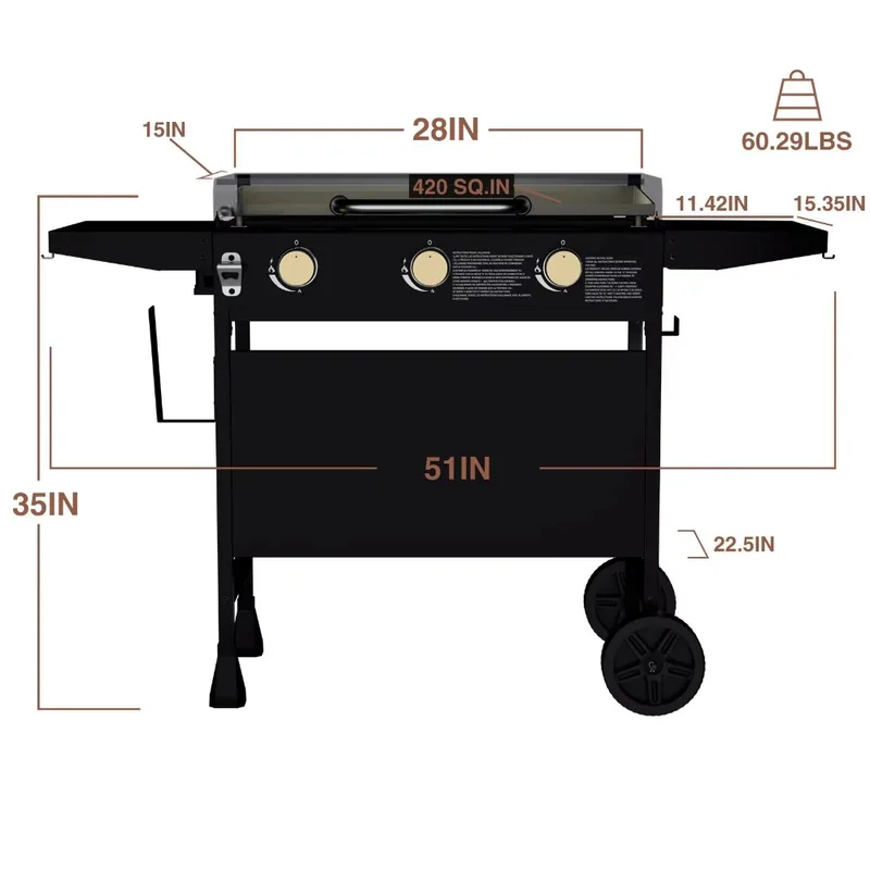 Wheeled Outdoor Flat-Top Cooki - Camping Cooking Flat Top ulasan dan harga