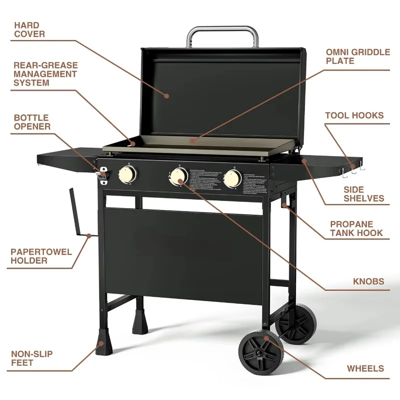 Wheeled Outdoor Flat-Top Cooki - Camping Cooking Flat Top ulasan dan harga