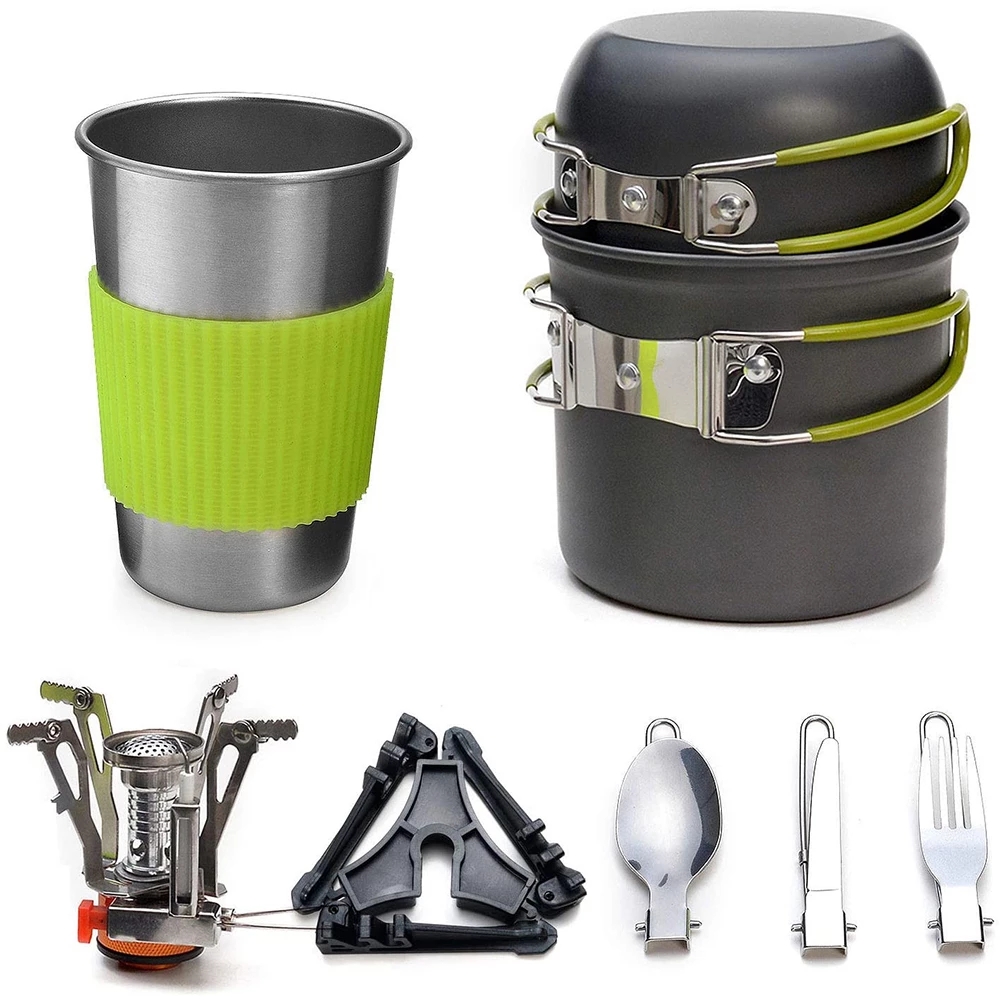 Camping Cookware Kit with Stov - Camping Cooking Roll ulasan dan harga