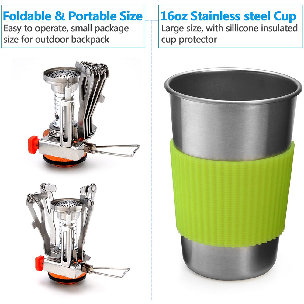 Camping Cookware Kit with Stov - Camping Cooking Roll ulasan dan harga